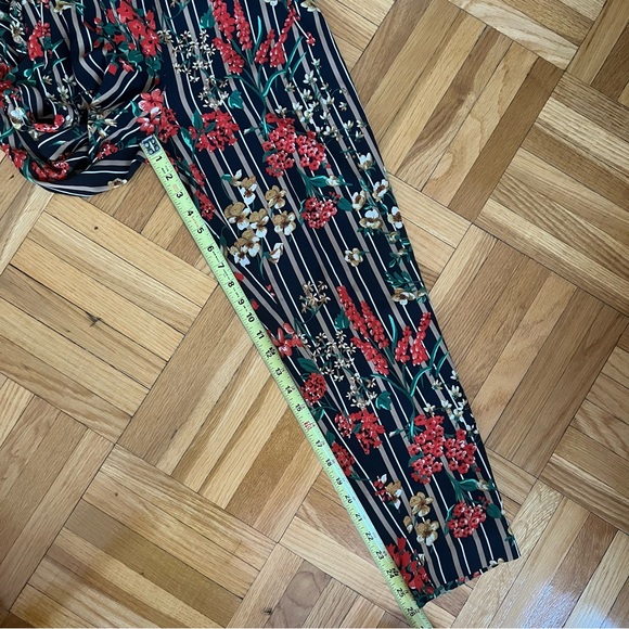 Zara Multicolor Floral Striped Pants XS - Picture 8 of 9